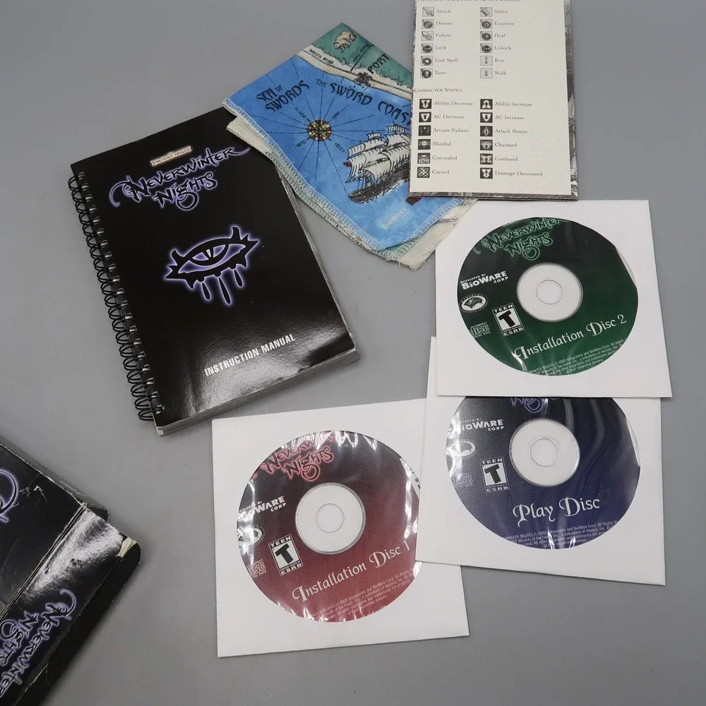 Neverwinter Nights Big Box PC CD-ROM Video Game RPG‎ BioWare Cloth Map